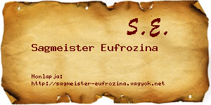 Sagmeister Eufrozina névjegykártya